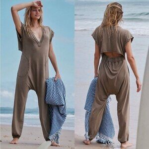 FP Movement by Free People Hot Shot Onesie Jumpsuit in Brown – Women’s Medium